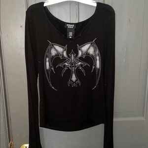 Gothic Black Long Sleeve Top by